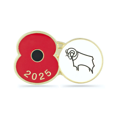 Derby County Poppy Football Pin 2025