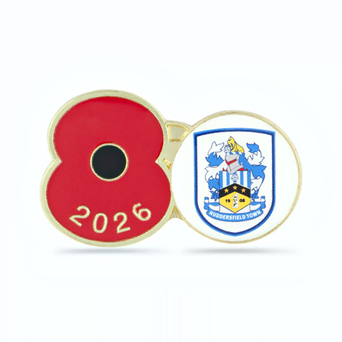 Huddersfield Town Poppy Football Pin 2026