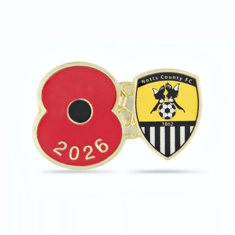 Notts County Poppy Football Pin 2026