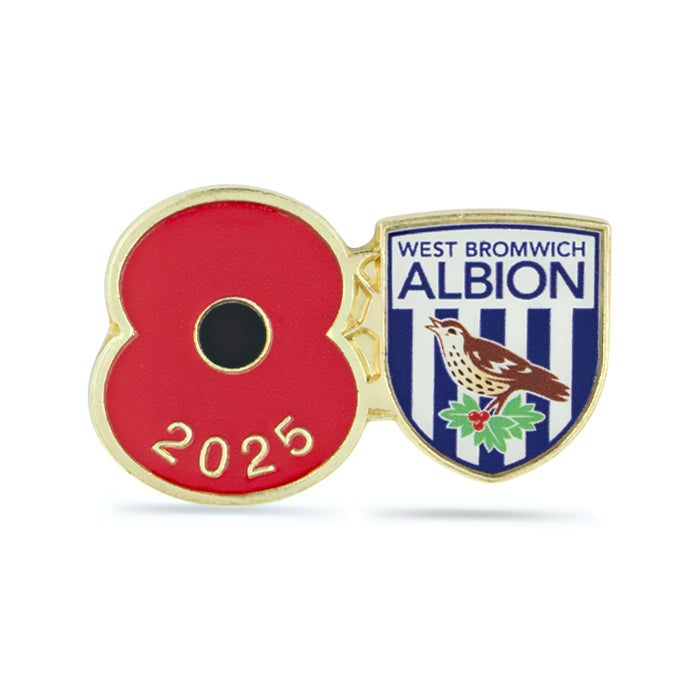 West Bromwich Albion Poppy Football Pin 2025