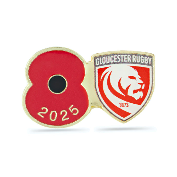 Gloucester Poppy Rugby Pin 2025