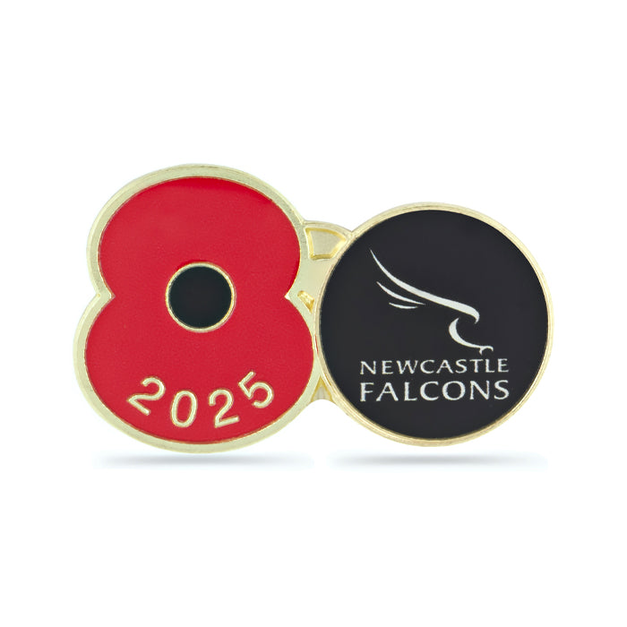 Newcastle Falcons Poppy Rugby Pin 2025