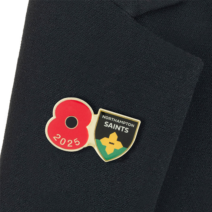 Northampton Saints Poppy Rugby Pin 2025