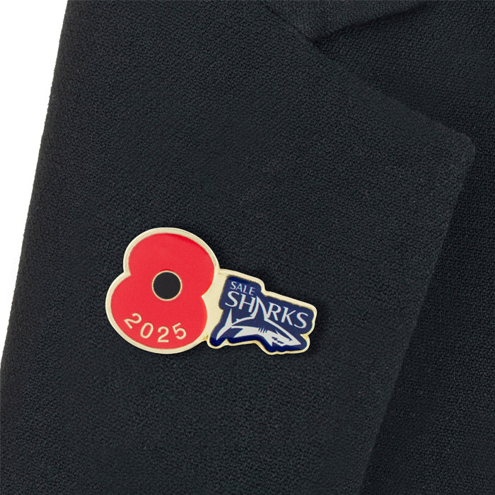Sale Sharks Poppy Rugby Pin 2025