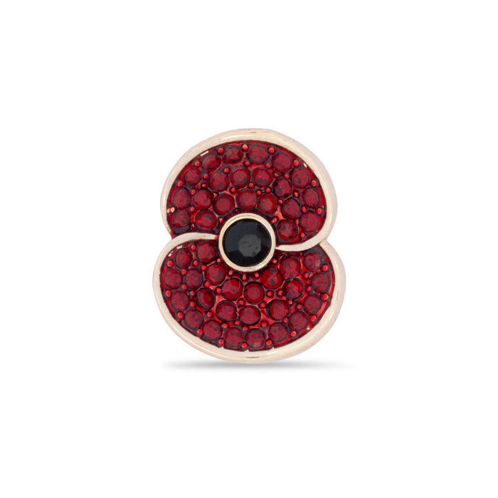 Pave Poppy Pin with Jet Centre