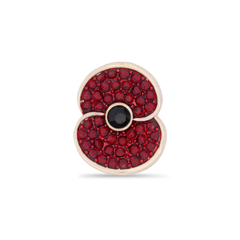 Pave Poppy Pin with Jet Centre