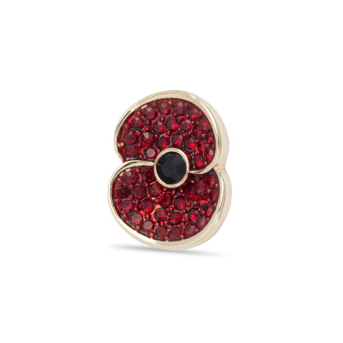 Pave Poppy Pin with Jet Centre