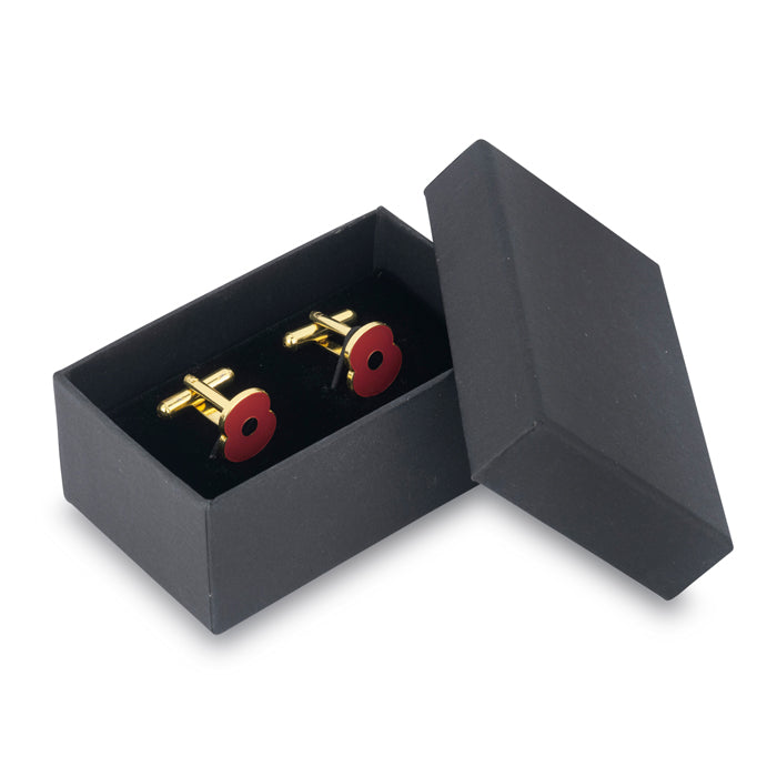 Red Enamel Poppy Cufflinks