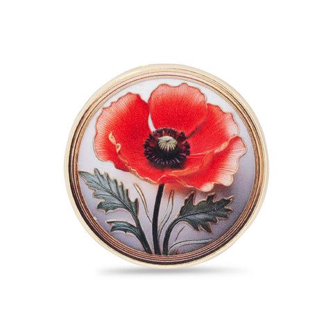 3D Painted Poppy Pin