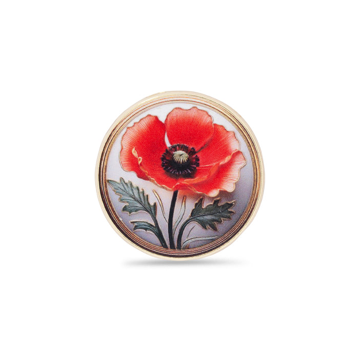 3D Painted Poppy Pin