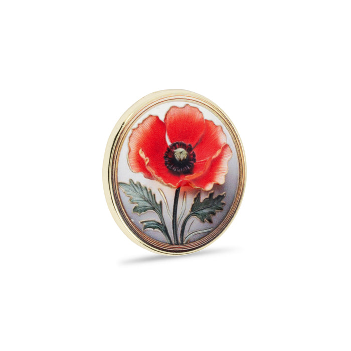 3D Painted Poppy Pin