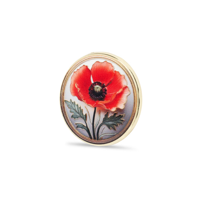 3D Painted Poppy Pin