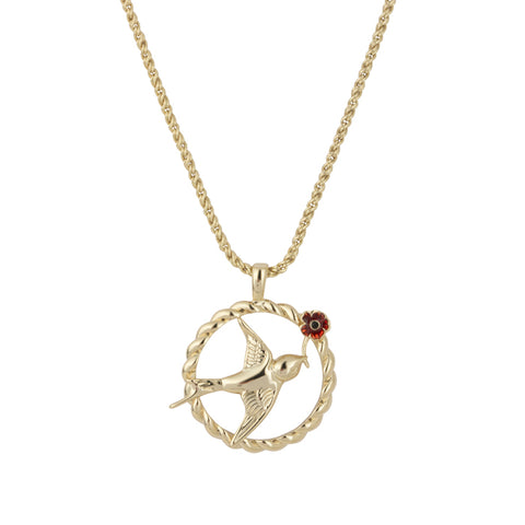 Flying Nightingale Poppy Necklace