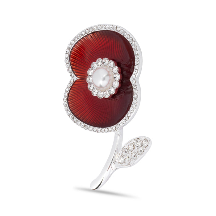 For Those I Love Pearl Poppy Brooch