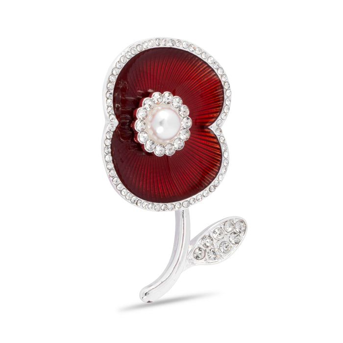 For Those I Love Pearl Poppy Brooch