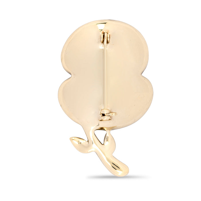 Pave Poppy with Crystal Stem Brooch