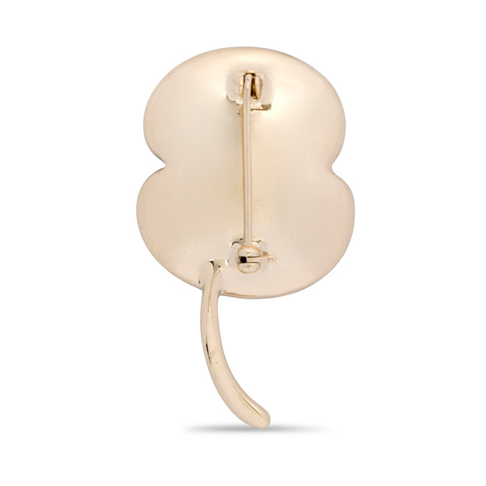 Ripple Crystal Jet Centre Poppy Brooch