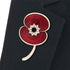 Ripple Crystal Jet Centre Poppy Brooch