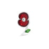 Poppy Crystal Stem with Leaf Pin