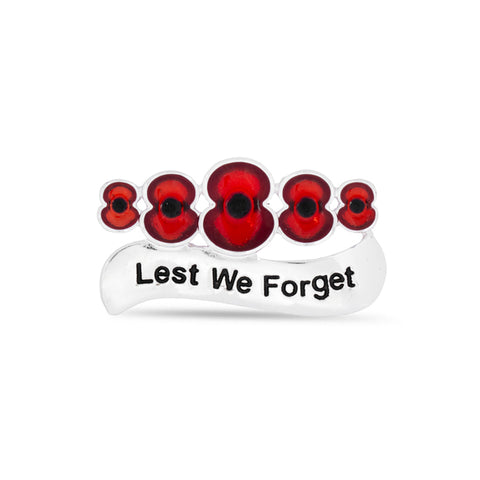 Lest We Forget Poppy Bar Pin