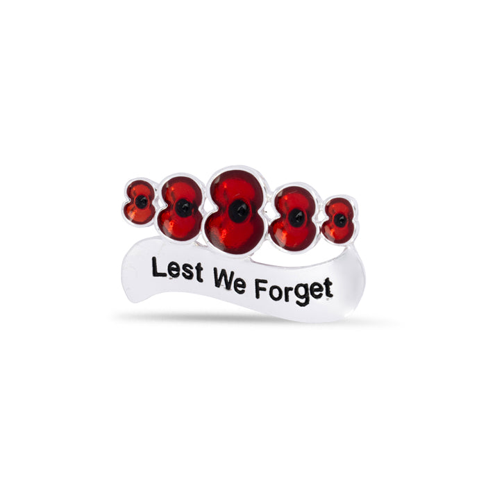 Lest We Forget Poppy Bar Pin