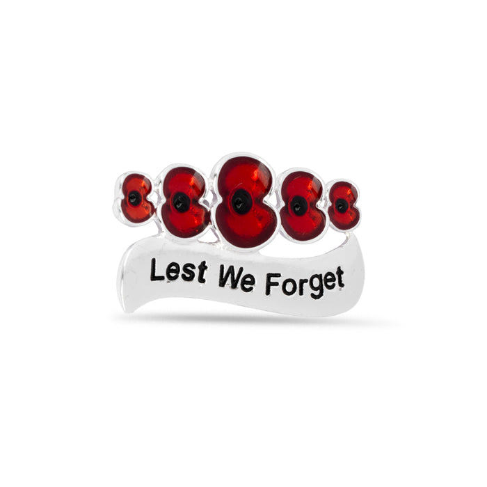 Lest We Forget Poppy Bar Pin