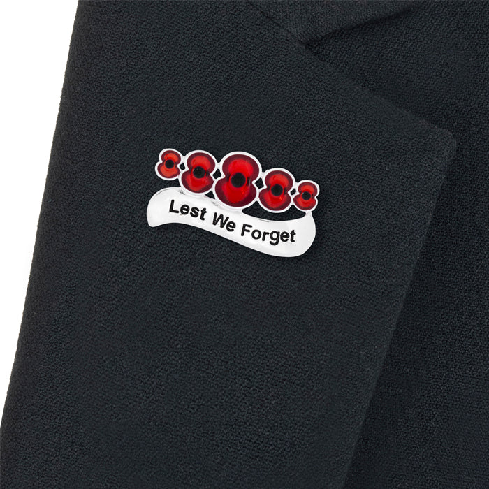 Lest We Forget Poppy Bar Pin