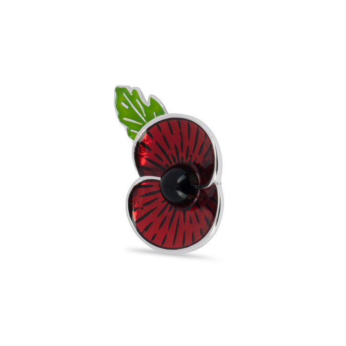 Sunburst Poppy with Leaf Brooch