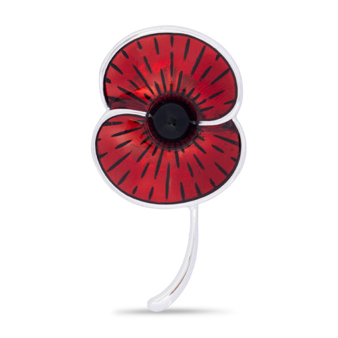 Sunburst Poppy with Stem Brooch