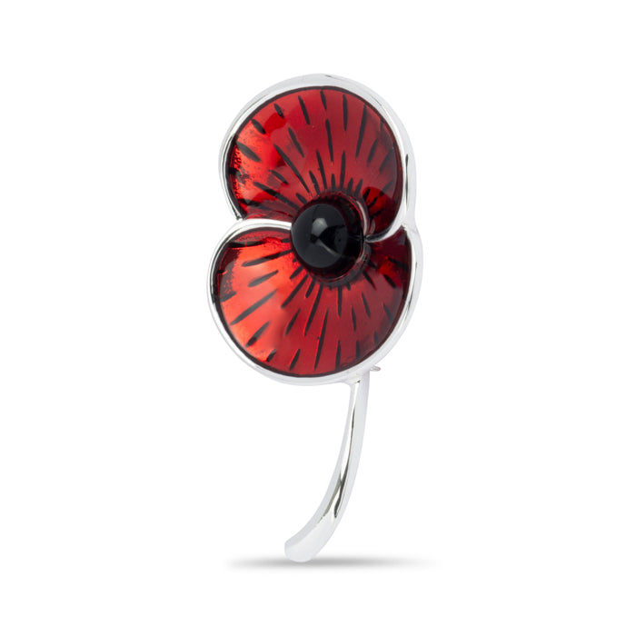 Sunburst Poppy with Stem Brooch