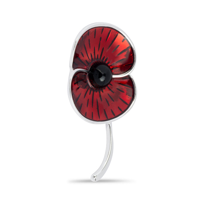Sunburst Poppy with Stem Brooch