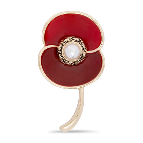 At the Going Down of the Sun Poppy Brooch