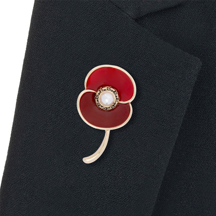 At the Going Down of the Sun Poppy Brooch