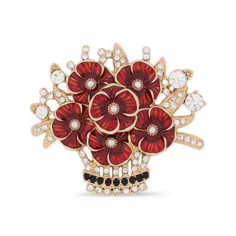 Elizabeth Poppy Basket Brooch