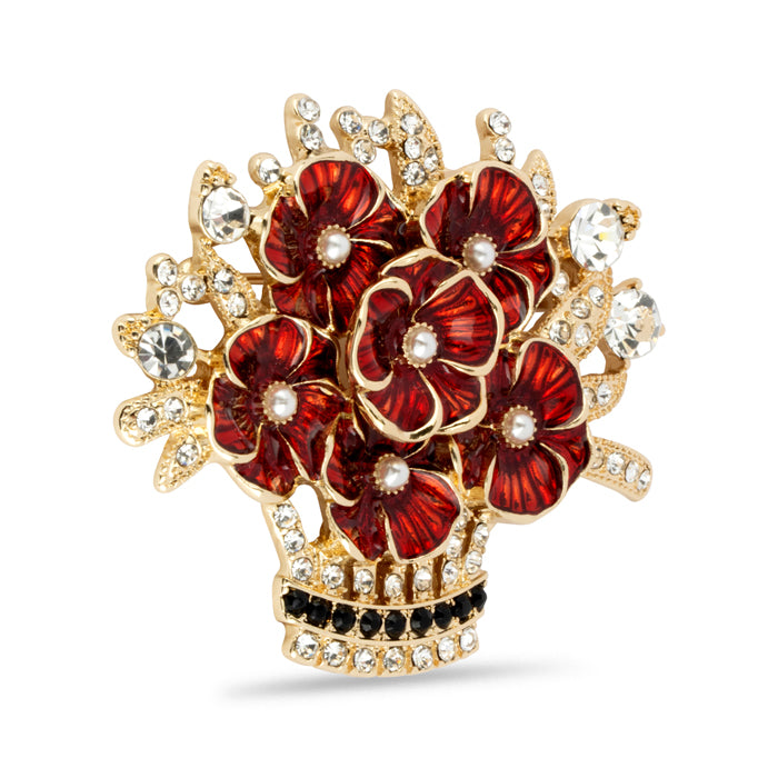 Elizabeth Poppy Basket Brooch