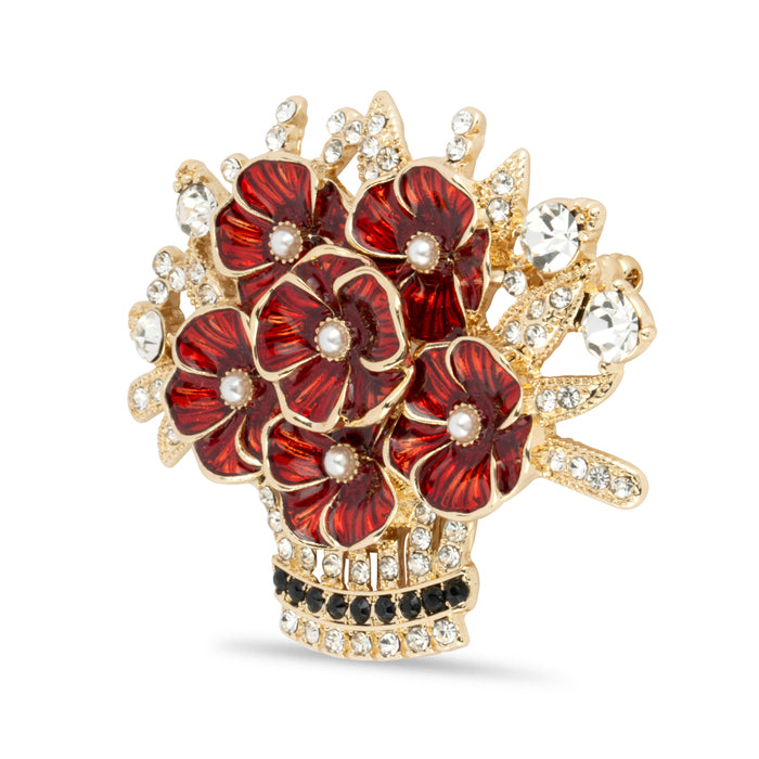 Elizabeth Poppy Basket Brooch