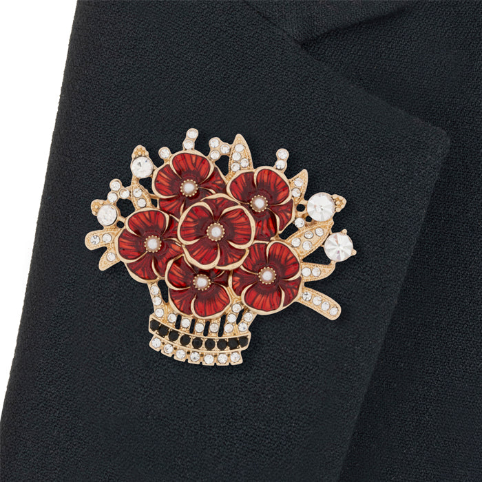 Elizabeth Poppy Basket Brooch