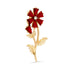 Elegant Crystal Poppy Brooch
