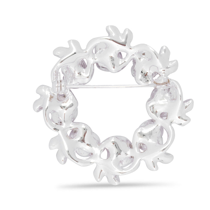 Crystal Poppy Wreath Brooch