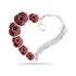 Multi Poppy and Crystal Heart Brooch