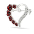 Multi Poppy and Crystal Heart Brooch