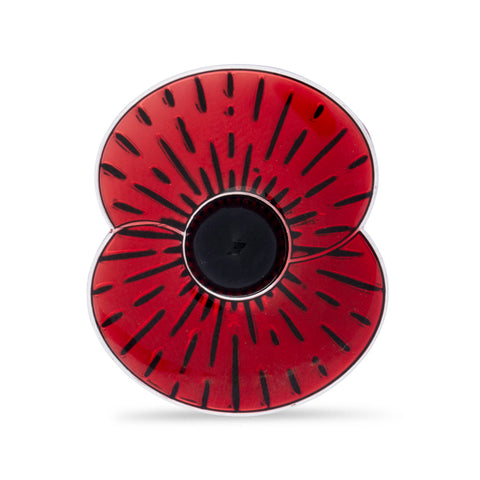 Magnetic Sunburst Poppy Brooch