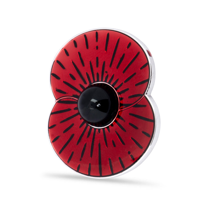 Magnetic Sunburst Poppy Brooch