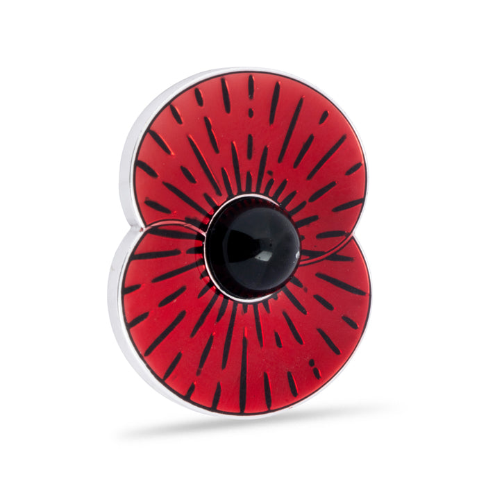 Magnetic Sunburst Poppy Brooch