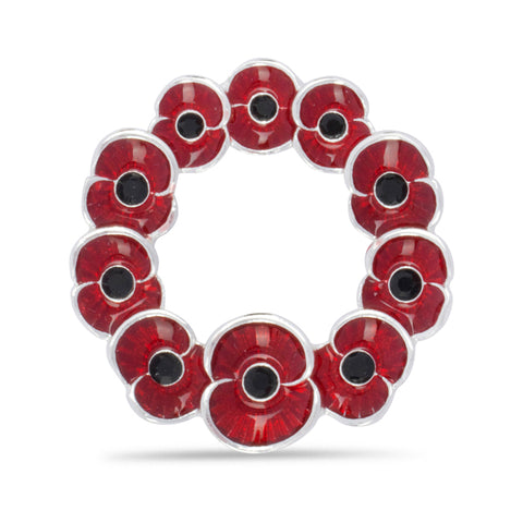 Multi Poppy Wreath Pin