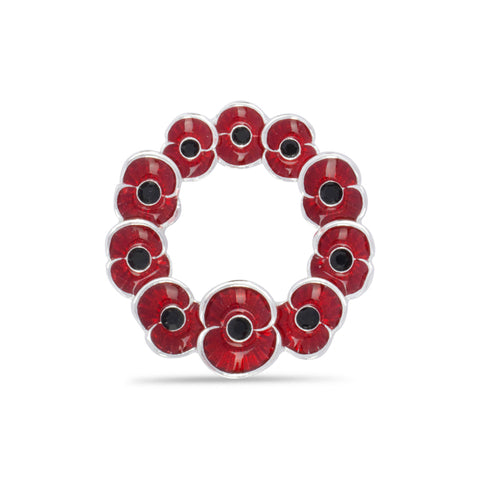 Multi Poppy Wreath Pin