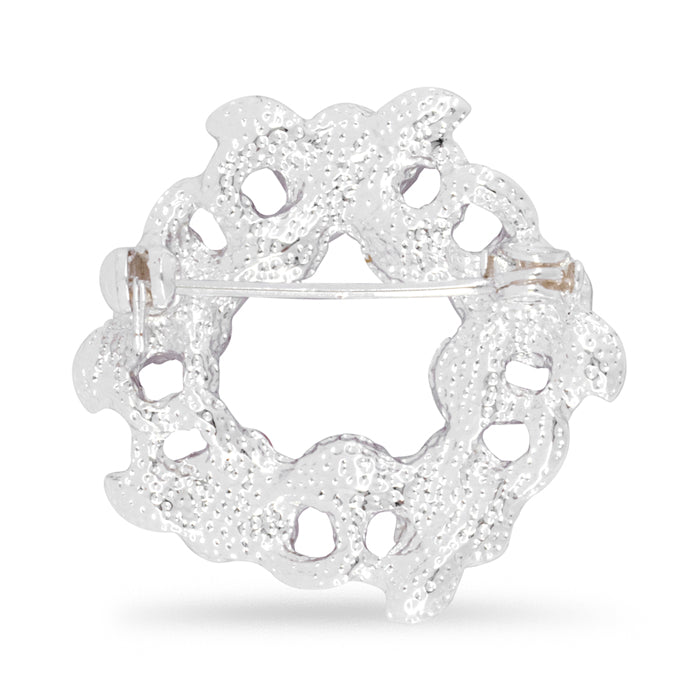 Forever Linked Crystal Poppy Wreath Pin