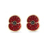 Pave Poppy Stud Earrings With Jet Centre