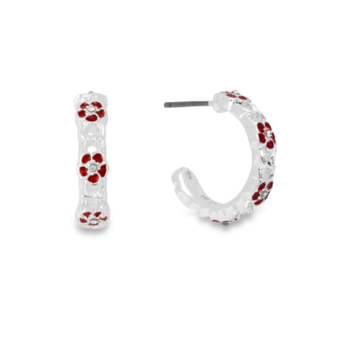 Forever Linked Crystal Poppy Wreath Hoop Earrings