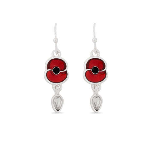 Poppy Crystal Tear Drop Earrings